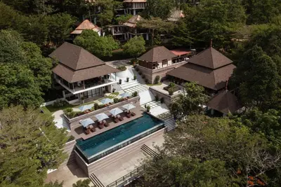 an aerial view of a mansion with a swimming pool at Villa Zolitude Resort & Spa - SHA Extra Plus in Chalong