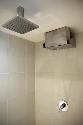 a bathroom with a shower with a ceiling at ViLLa JUNGLE 3 BEDROOMS in Kamala Beach