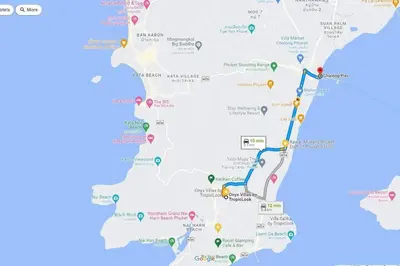 a map of ireland with flights and attractions at VILLA ARU Private Pool 3 min to Naiharn Beach in Nai Harn Beach