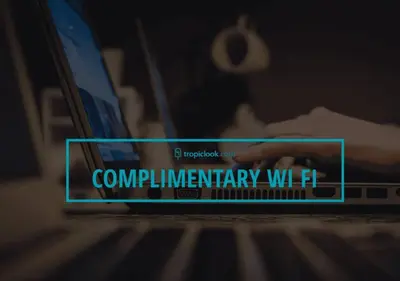 a close up of a laptop computer with the words complimentaryify wifi at VILLA AWA Private Pool Naiharn beach in Rawai Beach