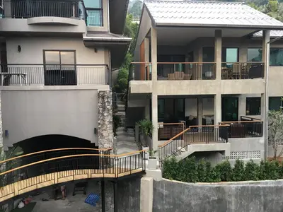an aerial view of a house with a balcony at Baan Andaman Sea Surf in Patong Beach