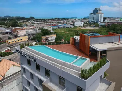 a view from the roof of a building with a swimming pool at EcoLoft Hotel - SHA Plus in Phuket Town