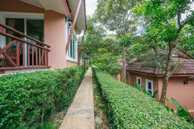 a hedge grows on the side of a house at Thai Modern Resort & Spa 