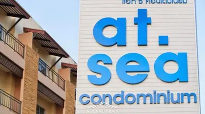 a sign for the ohio state condominiumstrationstrationstrationstrationstration at At Seacondo-1 Bedroom-A12 in Klong Muang Beach