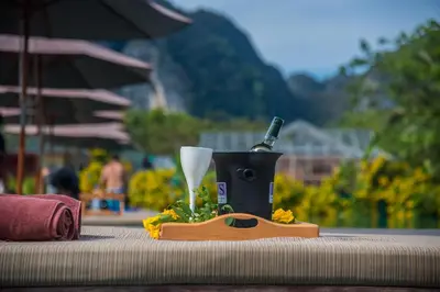 a mortar and pestle sitting on top of a table at PP Charlie Beach Resort in Phi Phi Don