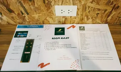 a book with a diagram of the room rules at Nua Tone Resort Bang Tao & Cafe in Bang Tao Beach