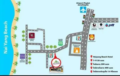 a map of the site of a supermarket at Naiyang Beach Hotel SHA Plus in Nai Yang Beach