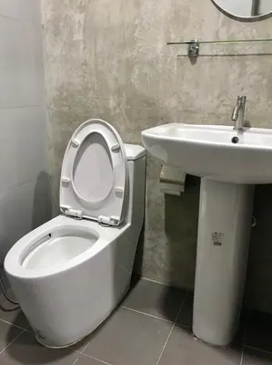 a bathroom with a toilet and a sink at Easy Loft Hostel in Phuket Town