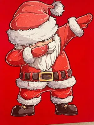 a painting of santa claus on a red background at Destination39 in Thalang