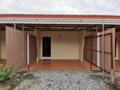 a view of a garage with a metal roof at Nestvilla Khok-kloi Phang-nga in Ban Nai