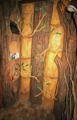 a room with a wall with a painting of a tree at Treehouse Holidays-Garden View in Ko Yao Noi
