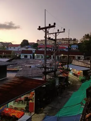 an overhead view of a town with a lot of buildings at Kata S.T House 2 in Phuket Town